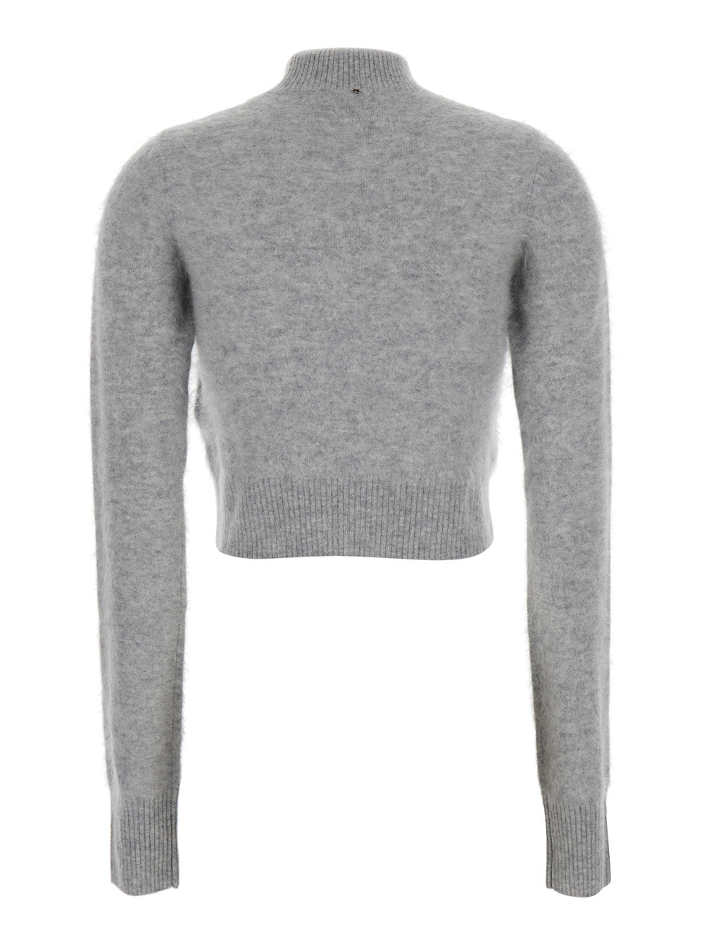 Sportmax Women 'Gubbio' Grey Cropped Sweater With High Neck In Cashmere Woman SPORTMAX