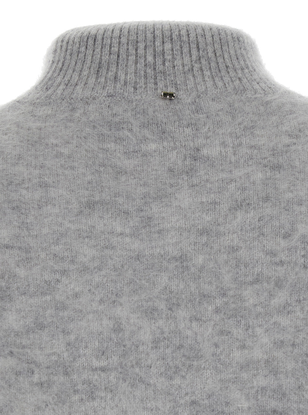 Sportmax Women 'Gubbio' Grey Cropped Sweater With High Neck In Cashmere Woman SPORTMAX