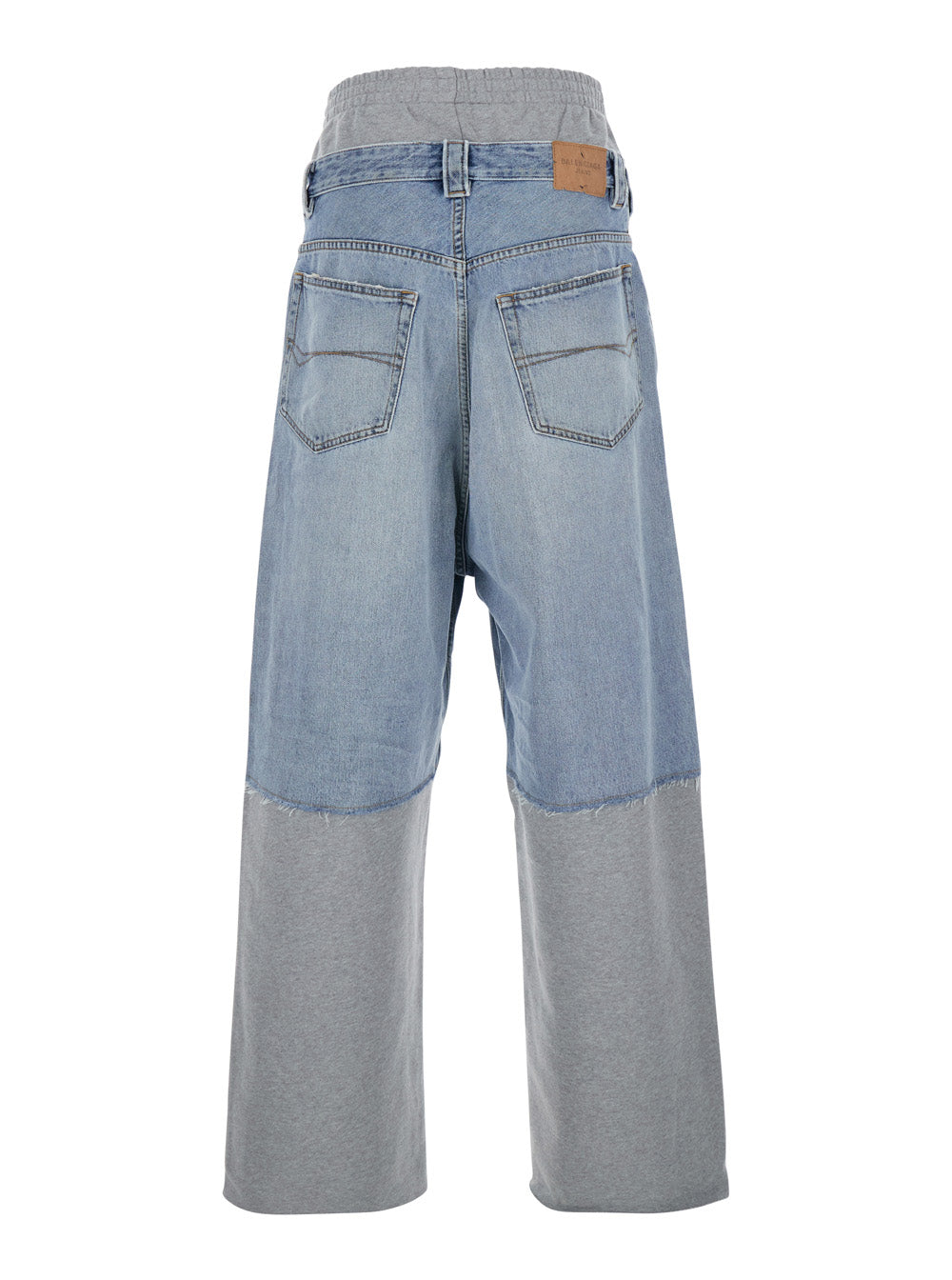 Balenciaga Men Light Blue Jeans With Fleece Inserts And Logo Lettering On The Front In Cotton And Denim Man BALENCIAGA