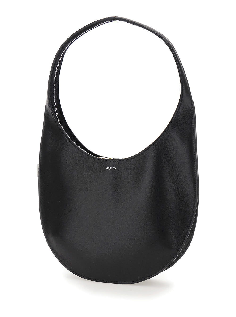 Coperni Women 'Swipe Medium' Black Shoulder Bag With Logo On Front In Leather Woman COPERNI