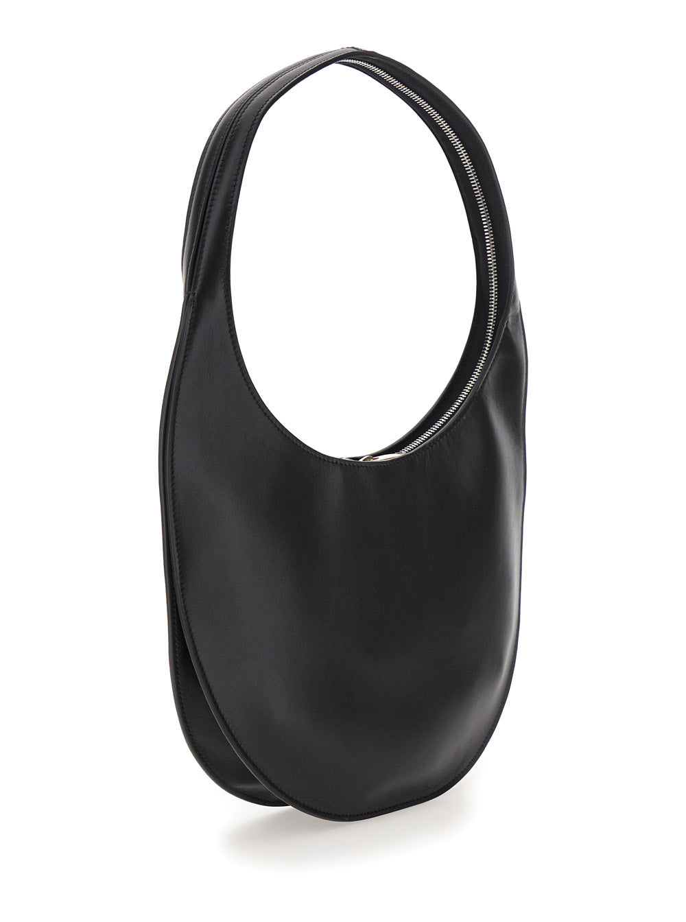 Coperni Women 'Swipe Medium' Black Shoulder Bag With Logo On Front In Leather Woman COPERNI