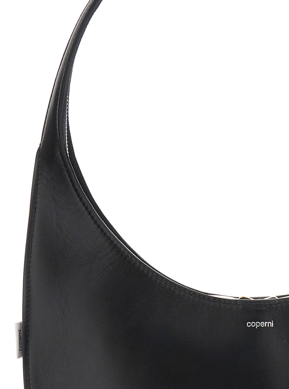 Coperni Women 'Swipe Medium' Black Shoulder Bag With Logo On Front In Leather Woman COPERNI