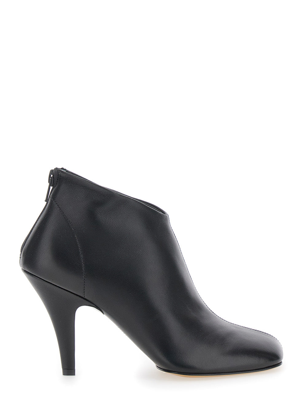 Phoebe Philo Women Black Ankle Boots With Square Toe And Thin Heel In Leather Woman PHOEBE PHILO