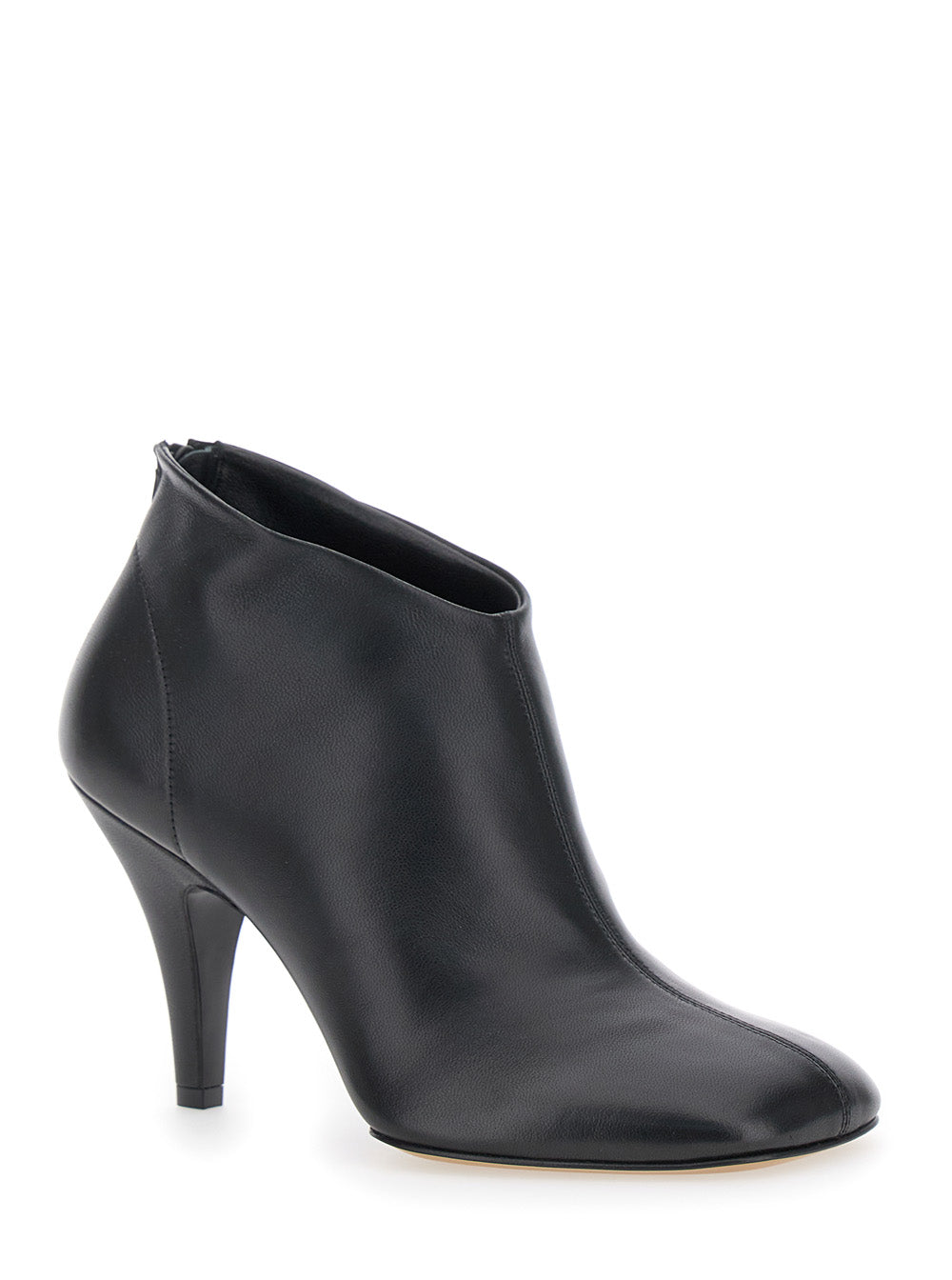 Phoebe Philo Women Black Ankle Boots With Square Toe And Thin Heel In Leather Woman PHOEBE PHILO