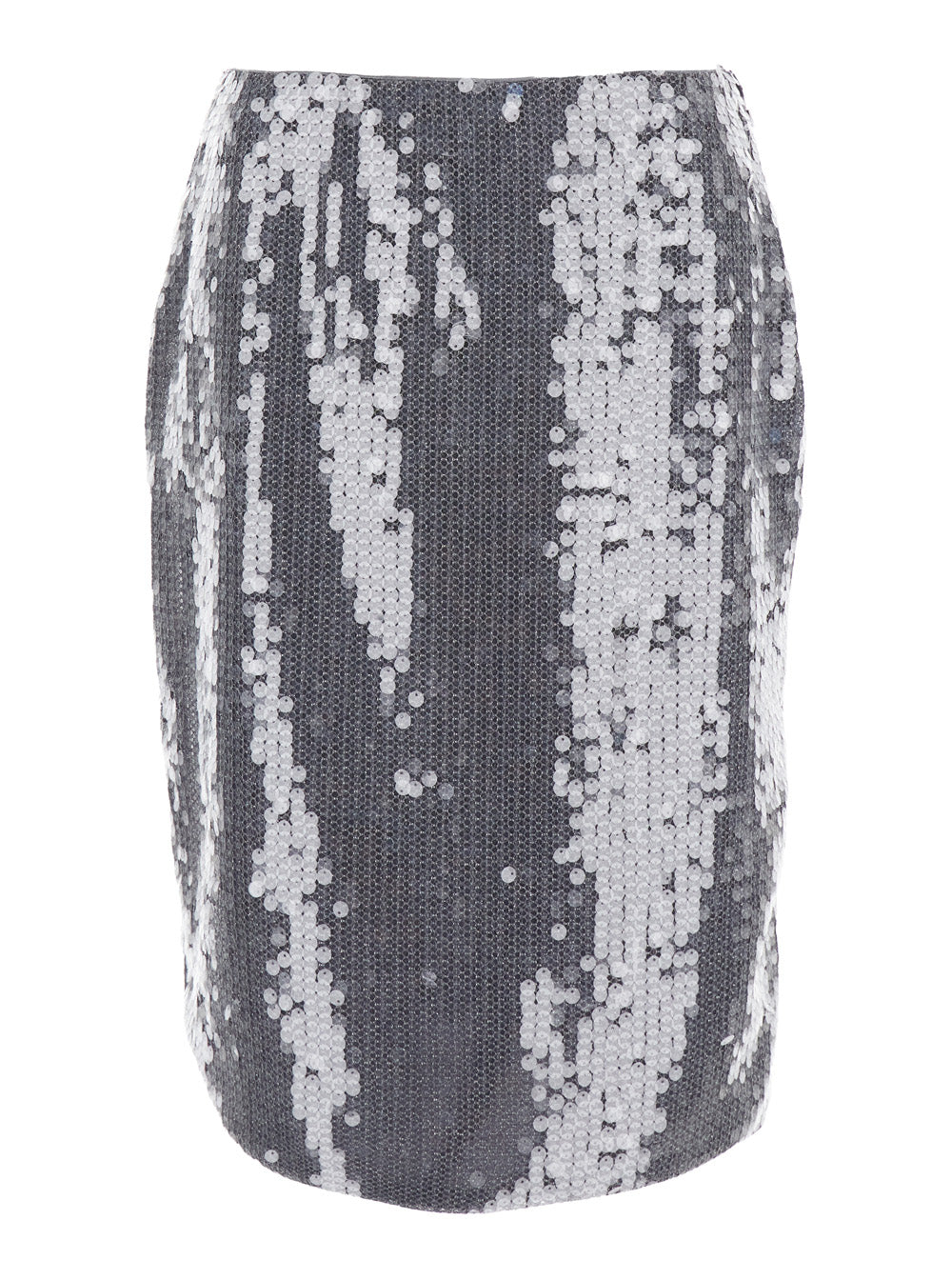 Rotate Women Grey Skirt With All-Over Sequins In Tech Fabric Woman ROTATE