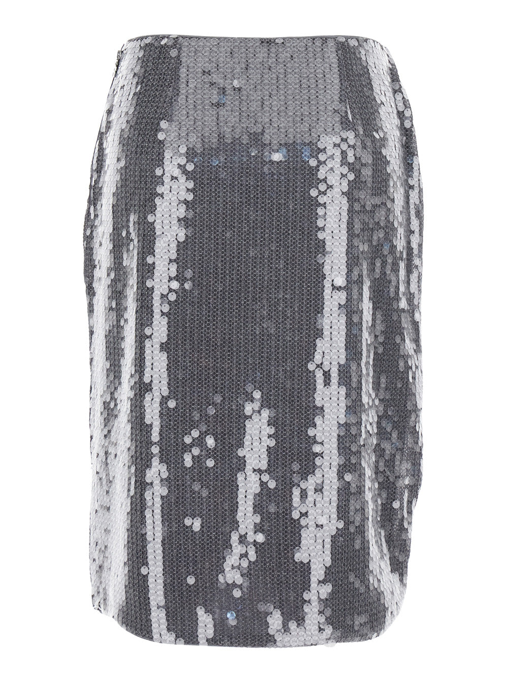 Rotate Women Grey Skirt With All-Over Sequins In Tech Fabric Woman ROTATE