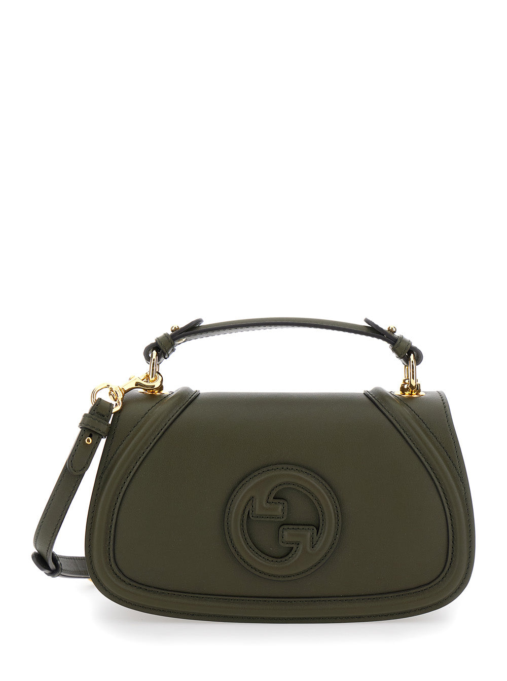 Gucci Women 'Blondie' Green Handbag With Gg Logo Plaque On The Front In Leather Woman GUCCI