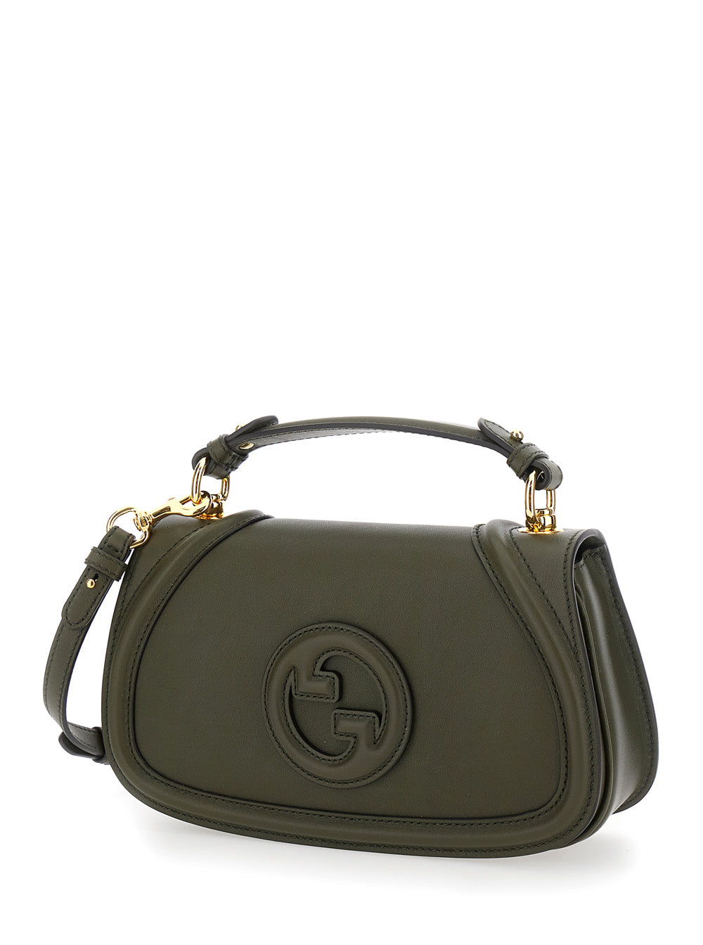 Gucci Women 'Blondie' Green Handbag With Gg Logo Plaque On The Front In Leather Woman GUCCI