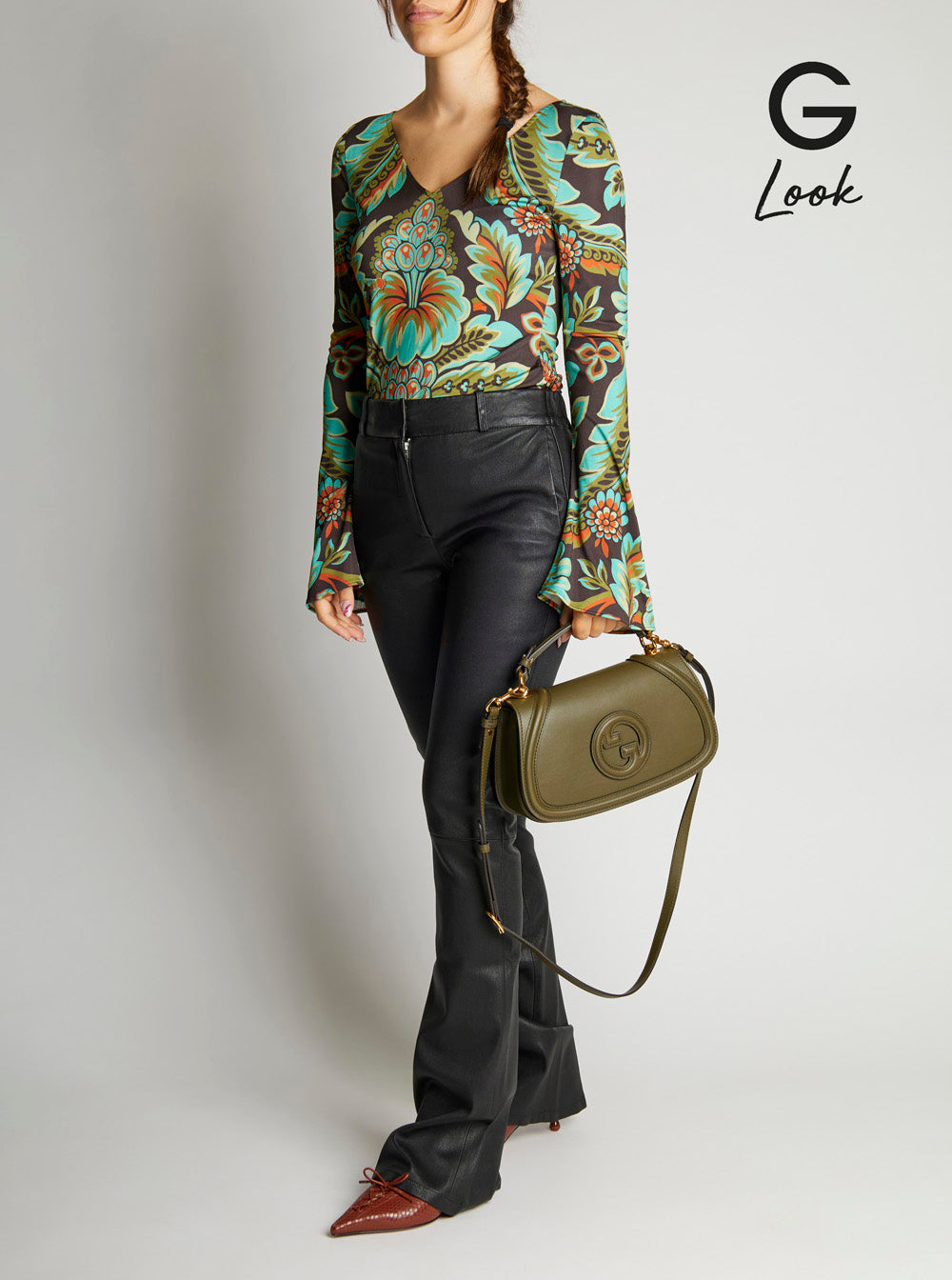 Gucci Women 'Blondie' Green Handbag With Gg Logo Plaque On The Front In Leather Woman GUCCI