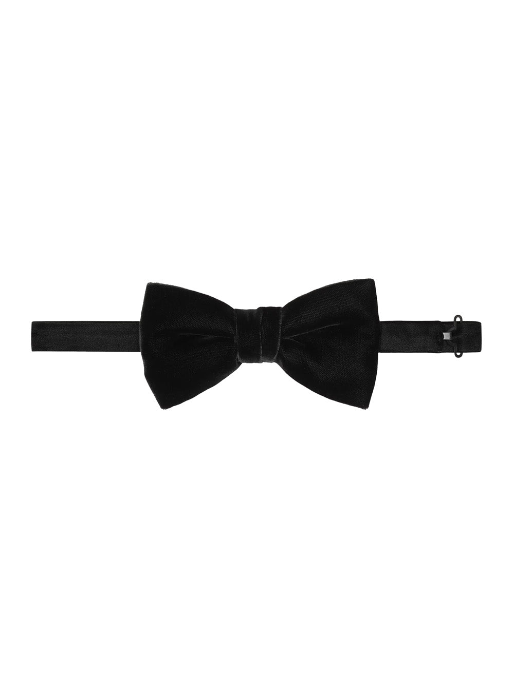 Saint Laurent Men Black Bowtie With Adjustable Clolsure In Velvet Man SAINT LAURENT