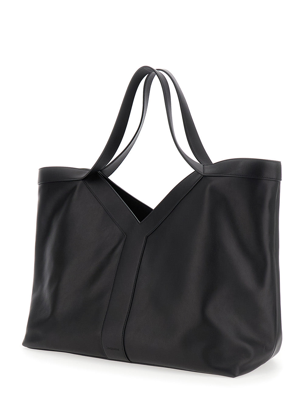 Saint Laurent Men Black Tote Bag With Two Top Handles And Hook Closure In Leather Man SAINT LAURENT