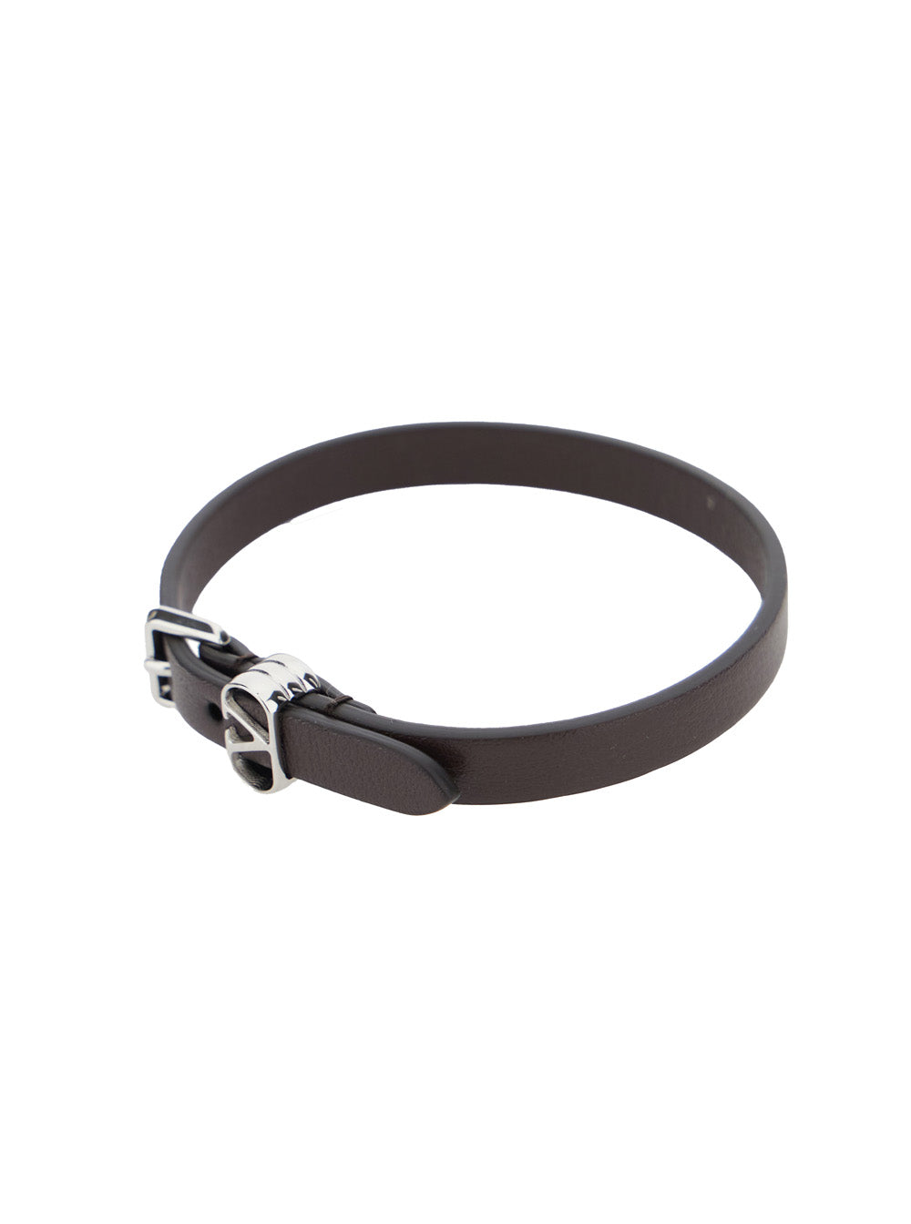 Valentino Garavani Men Brown Bracelet With Vlogo Buckle Closure In Leather Man VALENTINO GARAVANI