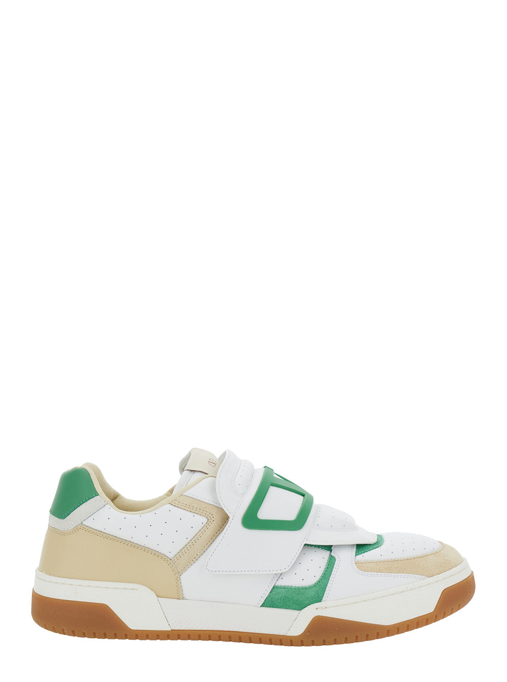 Valentino Garavani Men 'Joie De Jouer' White Low Top Sneakers With Perforated Details And Maxi Vlogo On The Front In Leather Man VALENTINO GARAVANI
