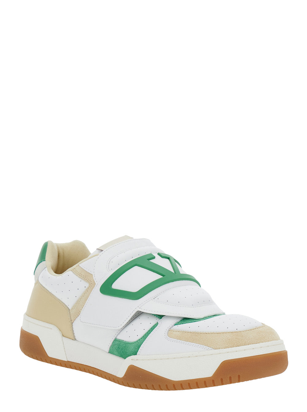 Valentino Garavani Men 'Joie De Jouer' White Low Top Sneakers With Perforated Details And Maxi Vlogo On The Front In Leather Man VALENTINO GARAVANI