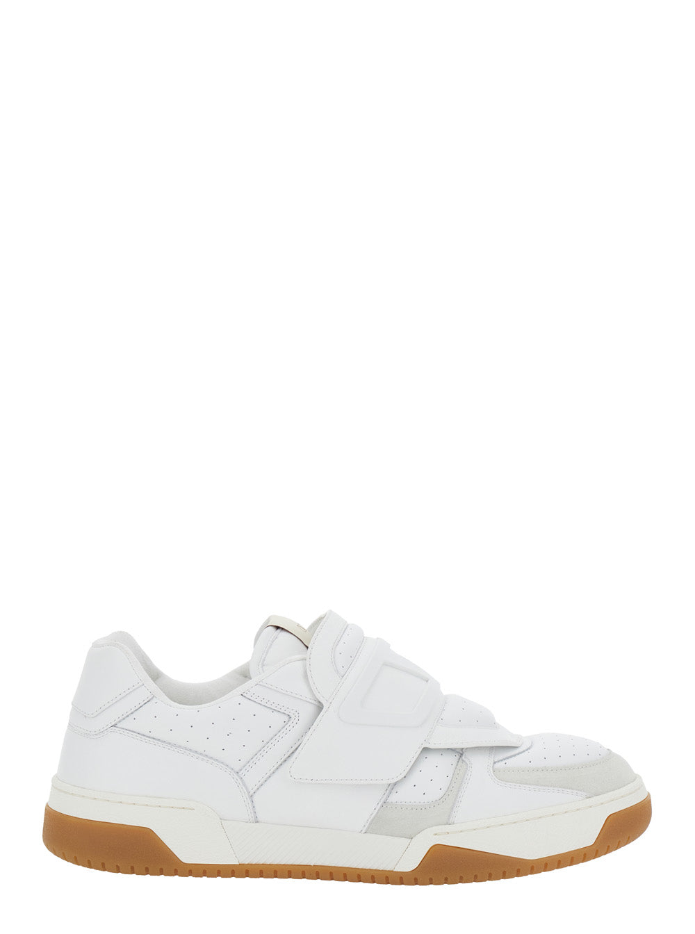 Valentino Garavani Men 'Joie De Jouer' White Low Top Sneakers With Perforated Details And Maxi Vlogo On The Front In Leather Man VALENTINO GARAVANI