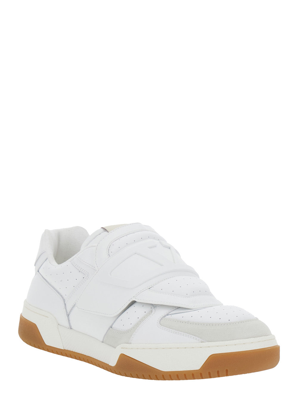 Valentino Garavani Men 'Joie De Jouer' White Low Top Sneakers With Perforated Details And Maxi Vlogo On The Front In Leather Man VALENTINO GARAVANI