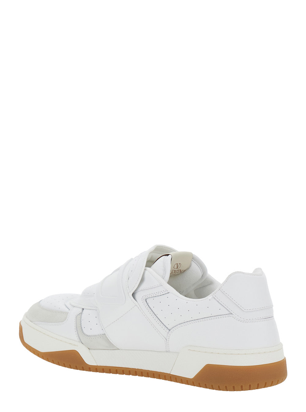 Valentino Garavani Men 'Joie De Jouer' White Low Top Sneakers With Perforated Details And Maxi Vlogo On The Front In Leather Man VALENTINO GARAVANI