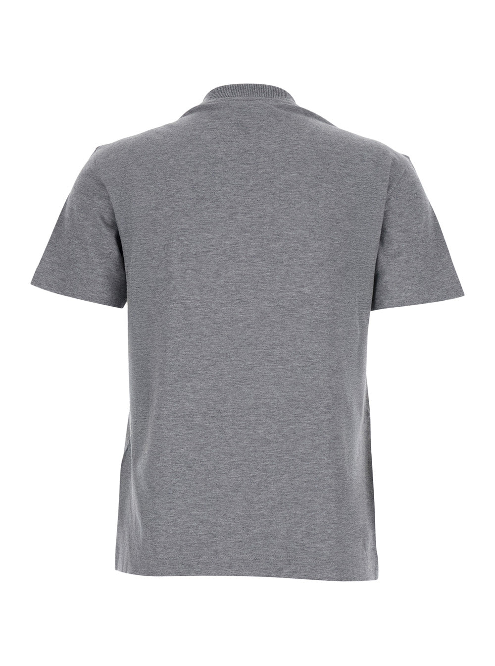 Fendi Women Grey Crewneck T-Shirt With Logo Detail On The Front In Cotton Woman FENDI
