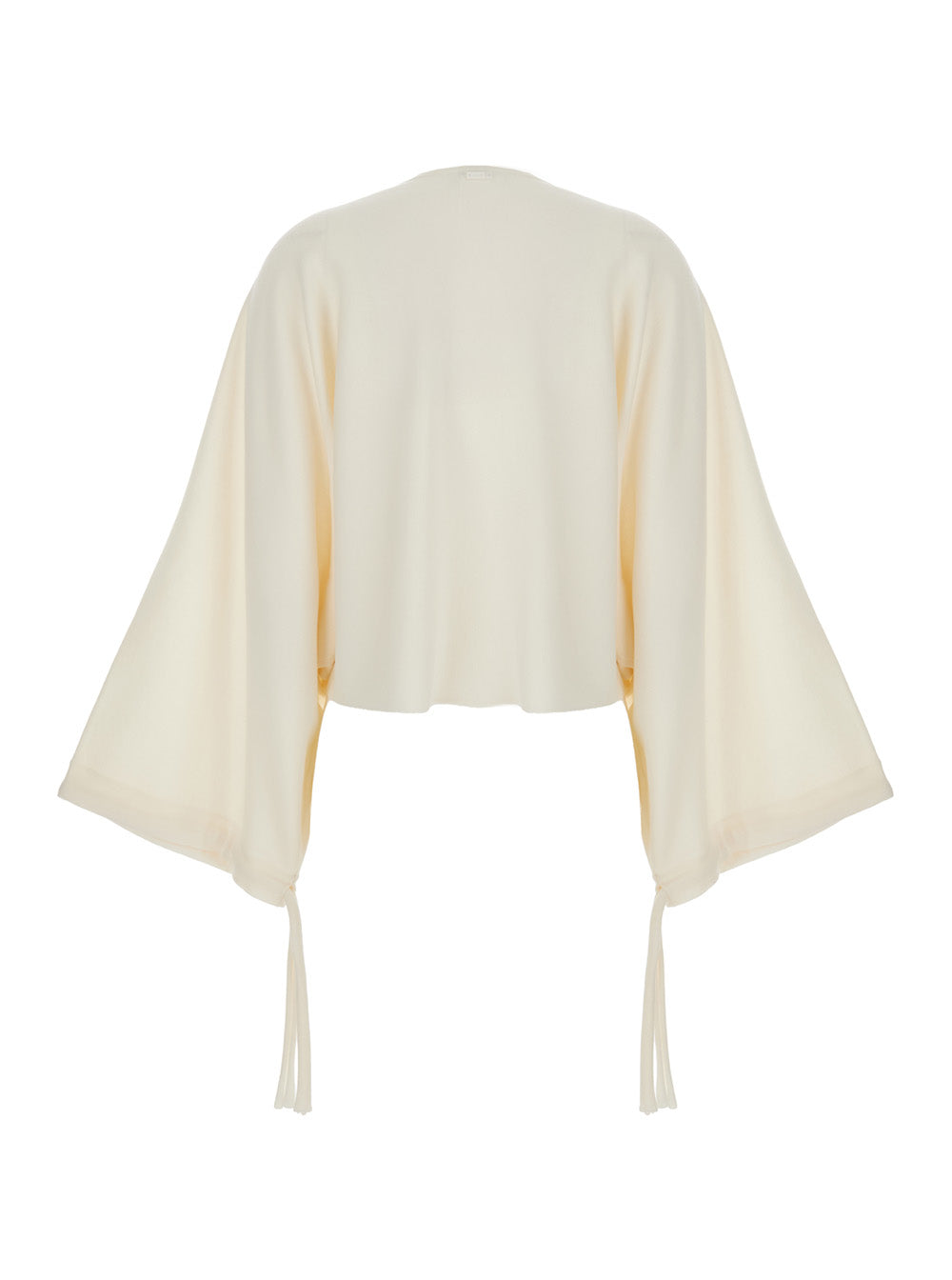 Max Mara Women “Frais” White Round Neck Sweater With Wide Sleeves In Wool Woman MAX MARA