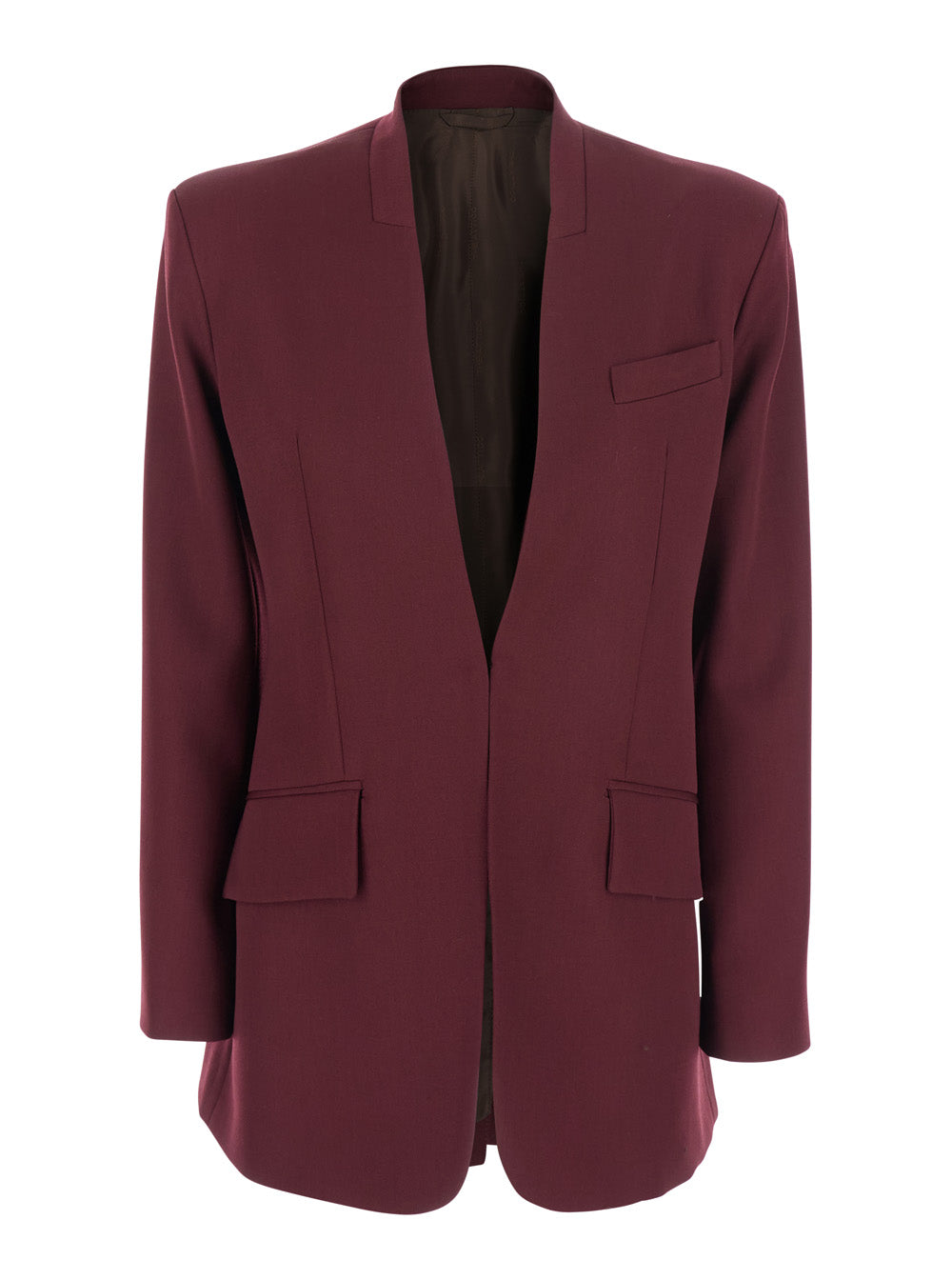 The Attico Women Bordeaux Jacket With Deep Neckline And Straps In Wool Woman THE ATTICO