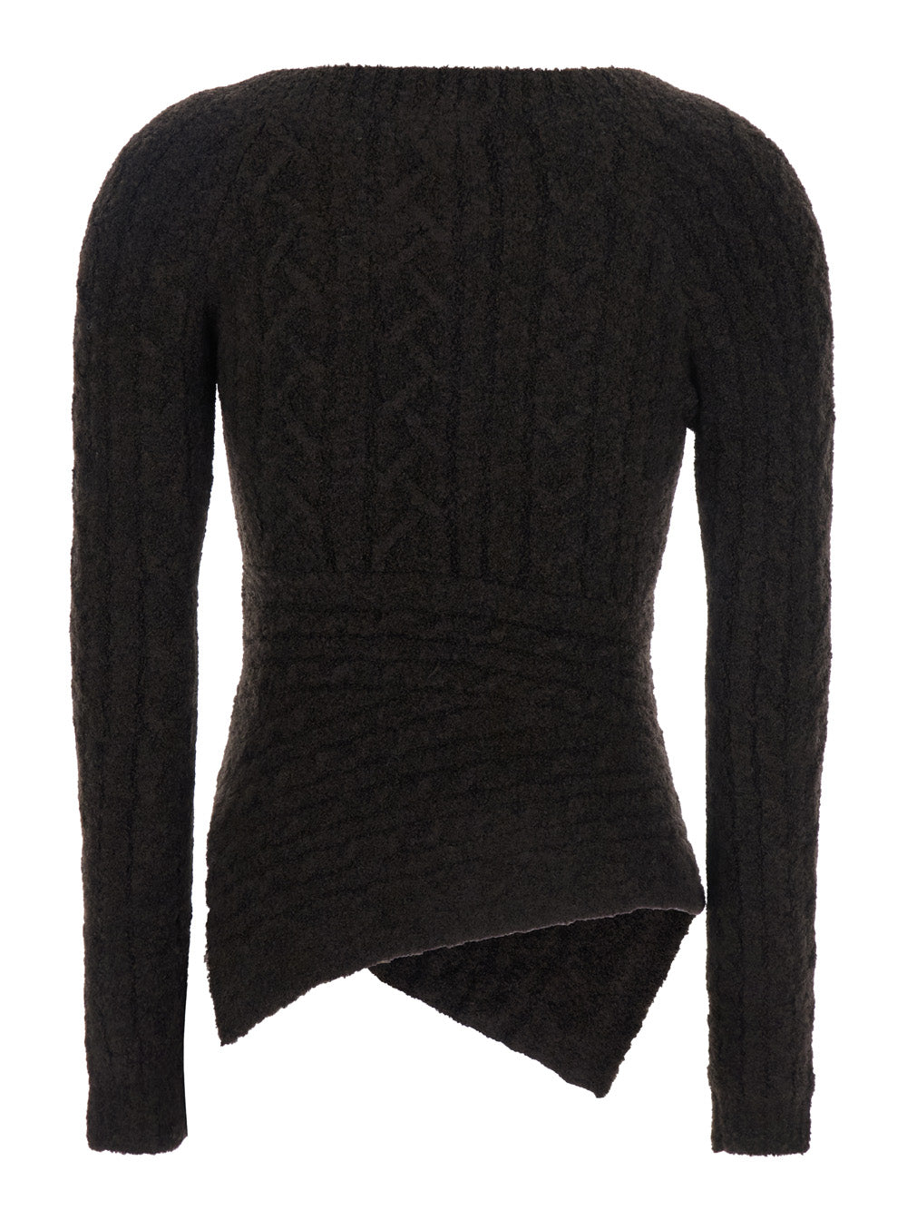 The Attico Women Brown Sweater With Asymmetrical Design And Logo Lettering In Wool Woman THE ATTICO