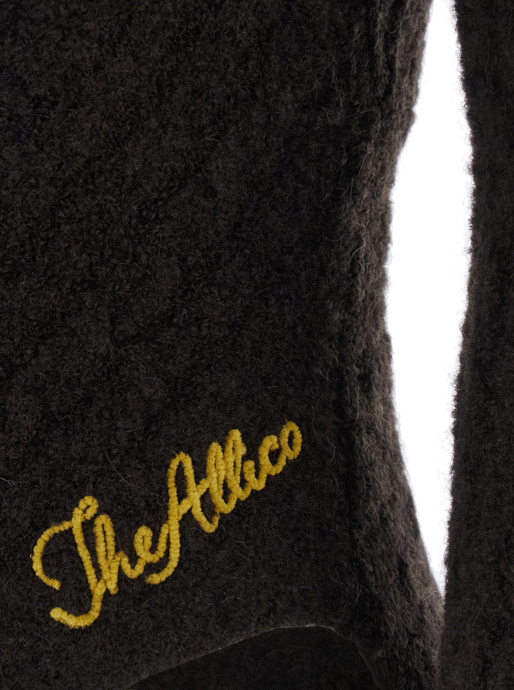 The Attico Women Brown Sweater With Asymmetrical Design And Logo Lettering In Wool Woman THE ATTICO