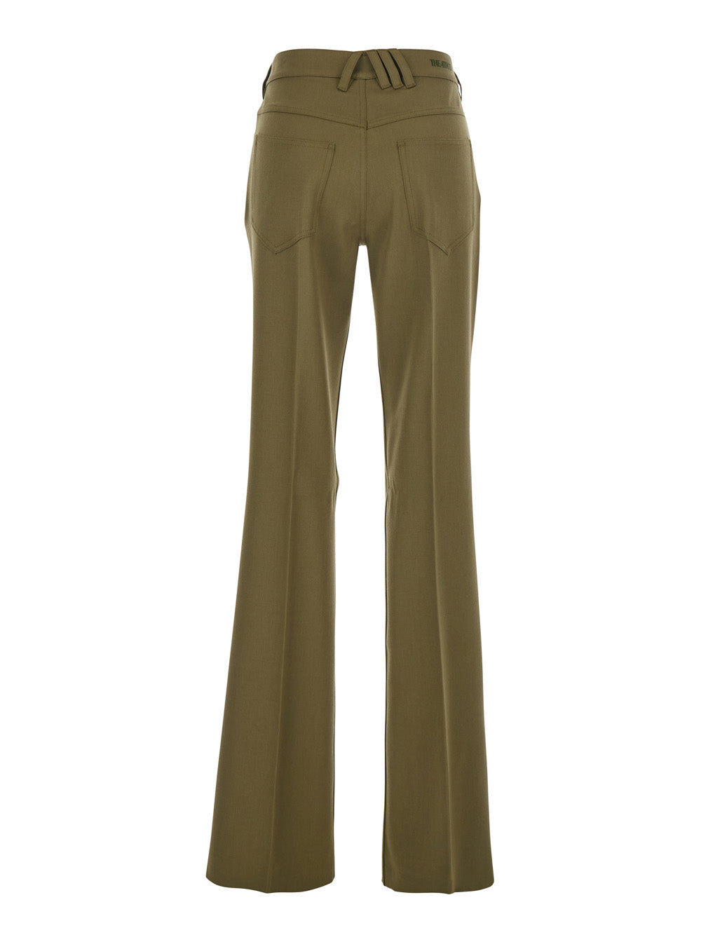The Attico Women Green Trousers With Belt Loops And Logo On The Back In Fabric Woman THE ATTICO