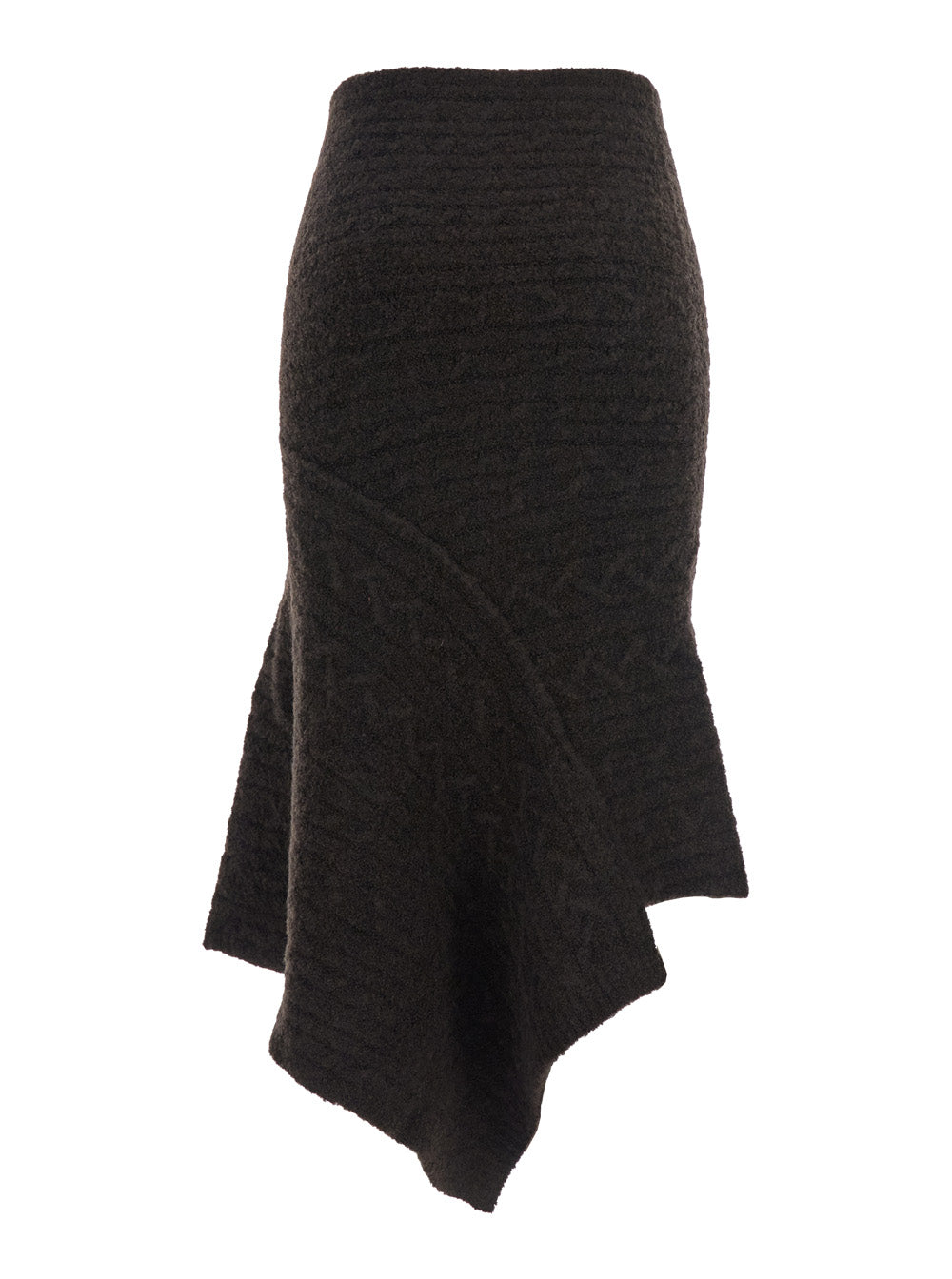 The Attico Women Brown Skirt With Asymmetrical Design And Logo Lettering In Wool Woman THE ATTICO