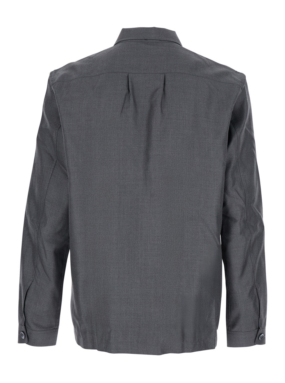 Tom Ford Men Grey Shirt With Chest Pocket In Silk Man TOM FORD