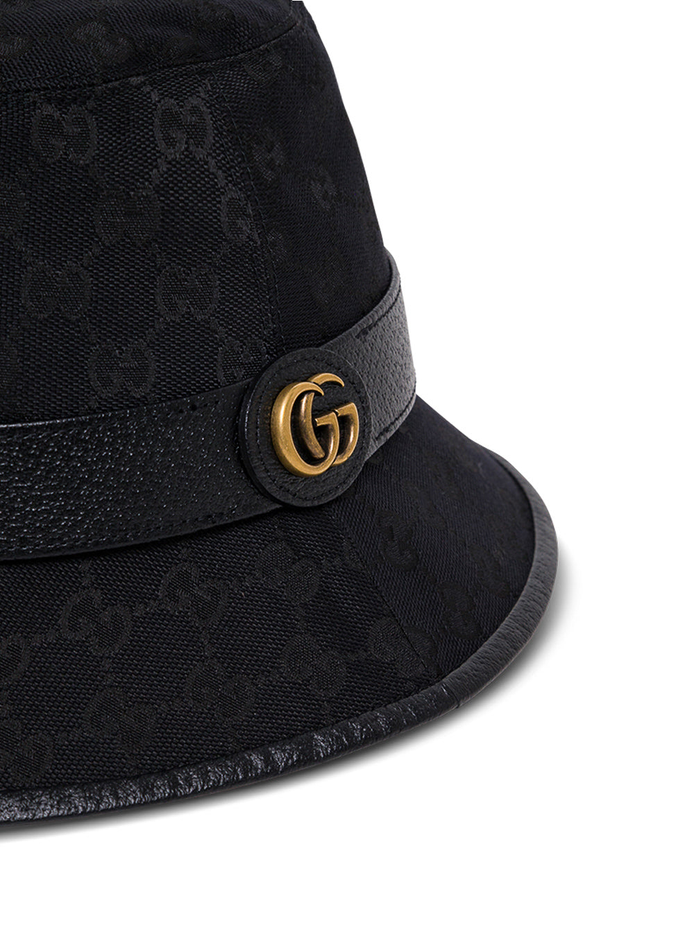 Gucci Men Gucci Man's Gg Fabric Black Cloche Hat GUCCI
