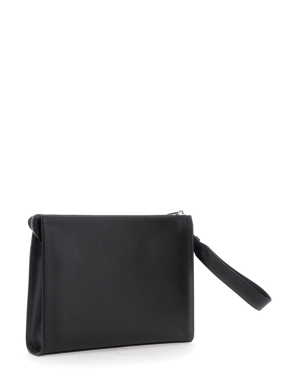 Fendi Men Black Cltuch With Ff Motif And Ff Logo Plaque In Leather Man FENDI