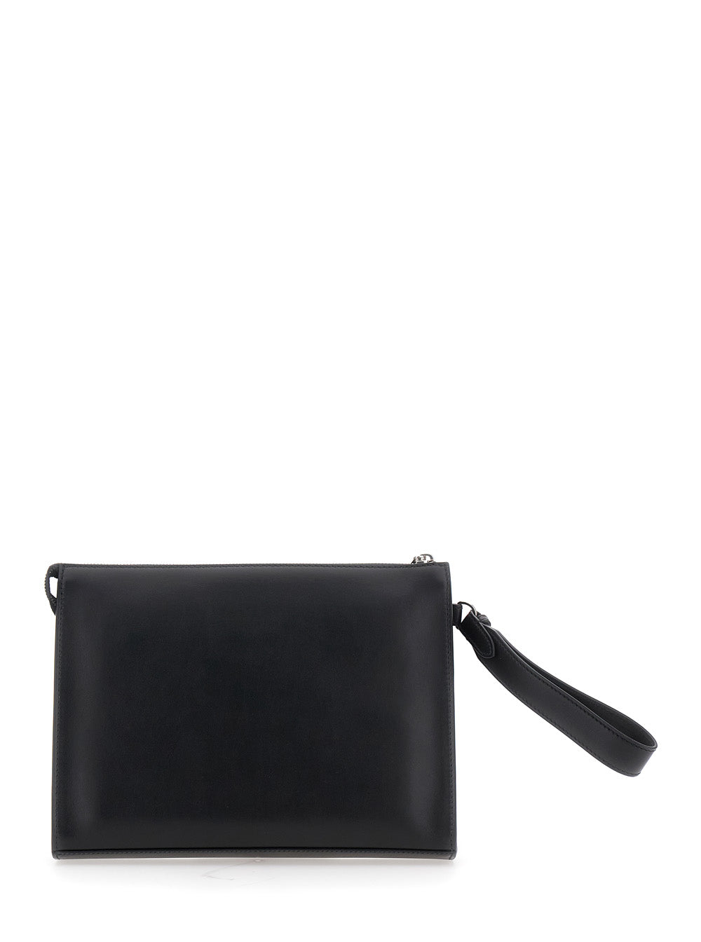 Fendi Men Black Cltuch With Ff Motif And Ff Logo Plaque In Leather Man FENDI