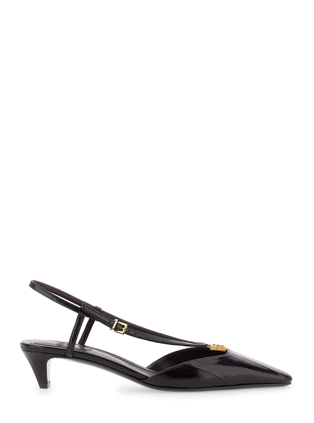 Fendi Women Brown Pumps With Ff Logo On The Front In Hagfish Leather Woman FENDI