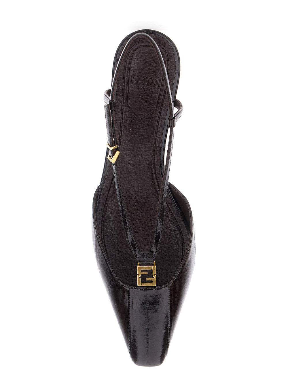 Fendi Women Brown Pumps With Ff Logo On The Front In Hagfish Leather Woman FENDI