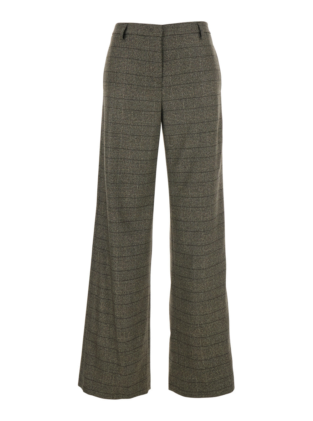 Leplain Women Brown Trousers  With Striped Motif In Wool Woman LEPLAIN