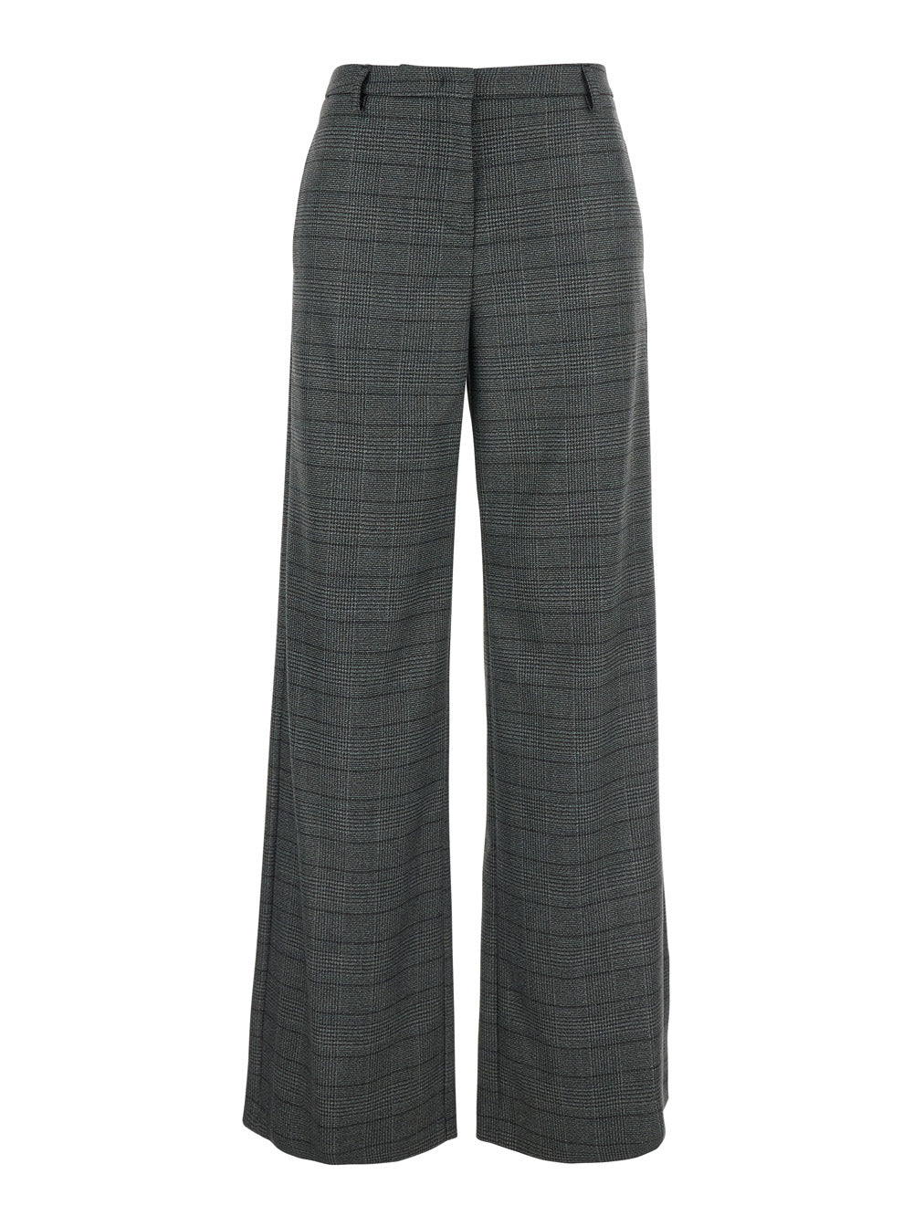 Leplain Women Grey Trousers  With Striped Motif In Wool Woman LEPLAIN