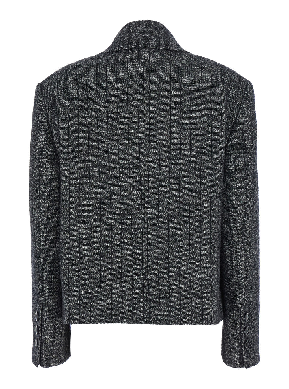 Dolce & Gabbana Women Grey Double-Breasted Jacket With Notched Revers In Wool Blend Woman DOLCE & GABBANA