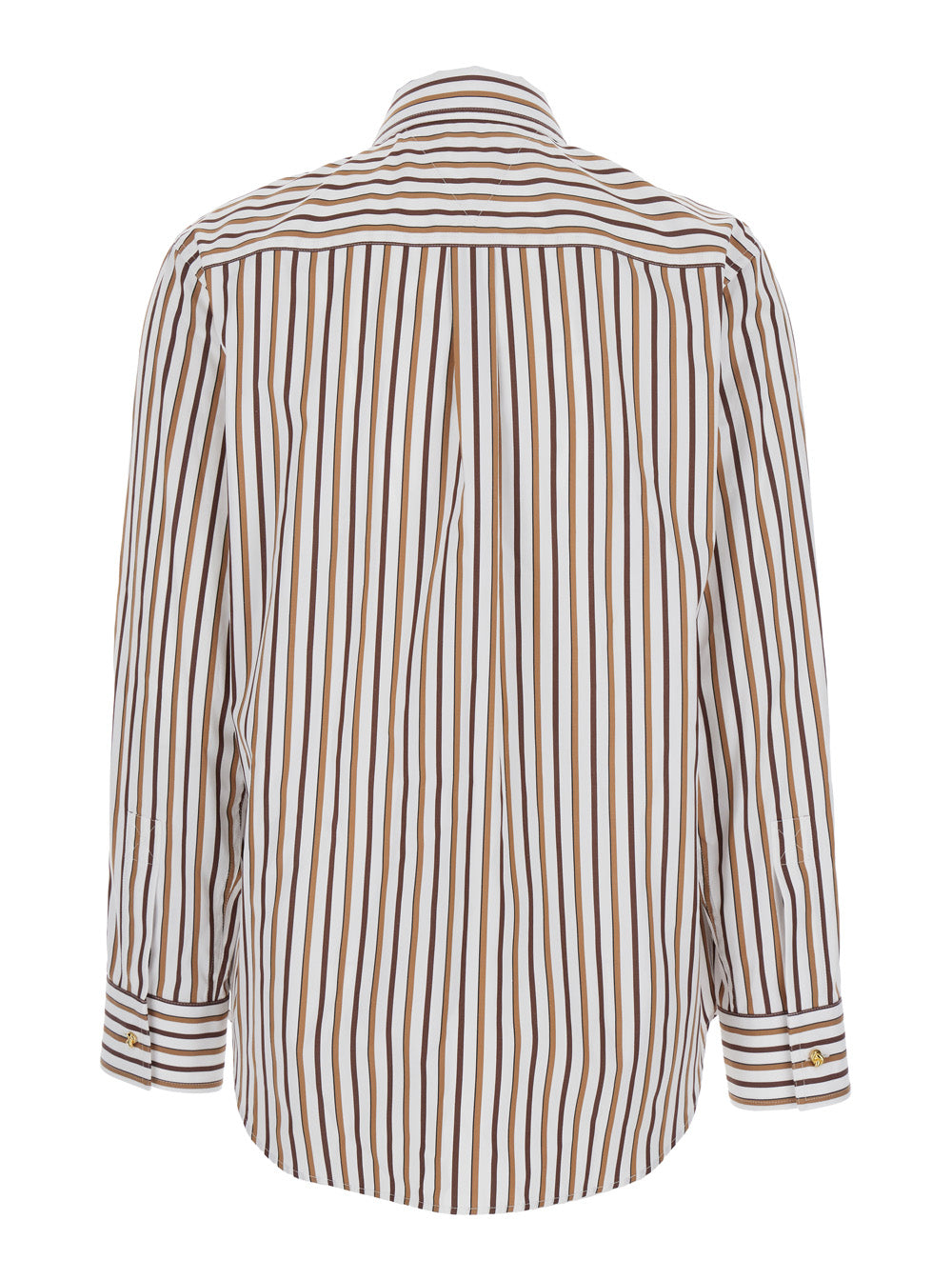 Bottega Veneta Women Multicolor Shirt With Classic Collar And All-Over Striped Motif In Cotton Woman