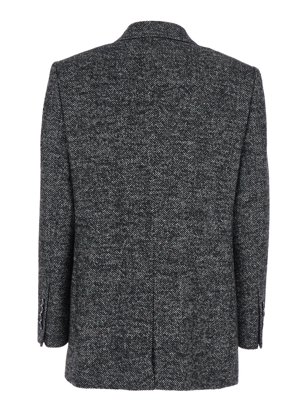 Dolce & Gabbana Women Grey Double-Breasted Jacket With Peak Revers In Wool Blend Woman