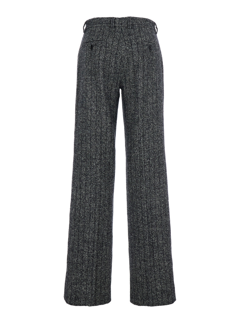 Dolce & Gabbana Women Grey Pants With Wide Leg And Pinstripe Motif In Wool Blend Stretch Woman DOLCE & GABBANA