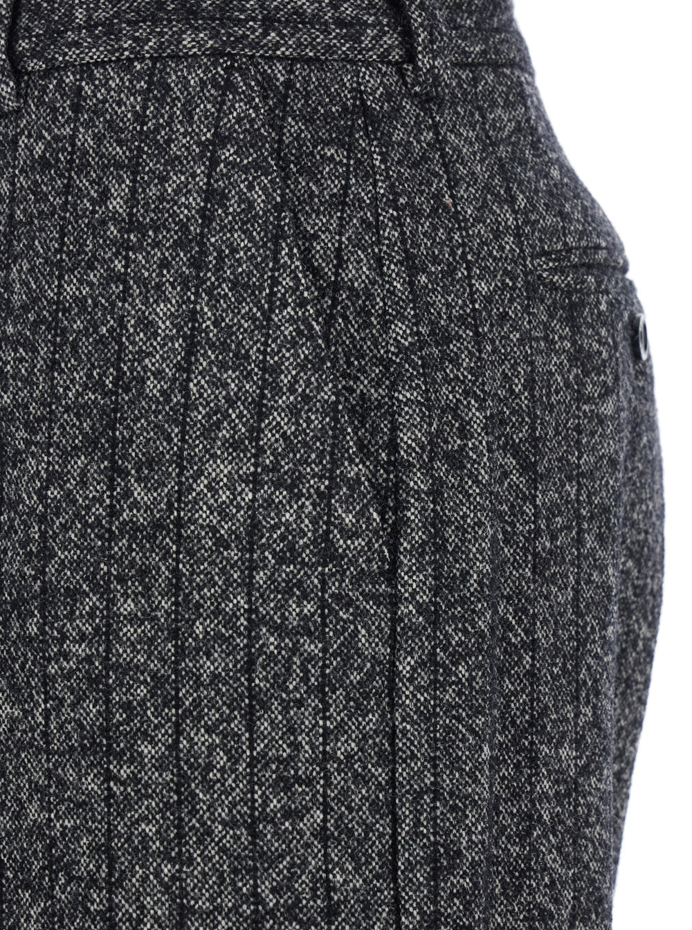 Dolce & Gabbana Women Grey Pants With Wide Leg And Pinstripe Motif In Wool Blend Stretch Woman DOLCE & GABBANA