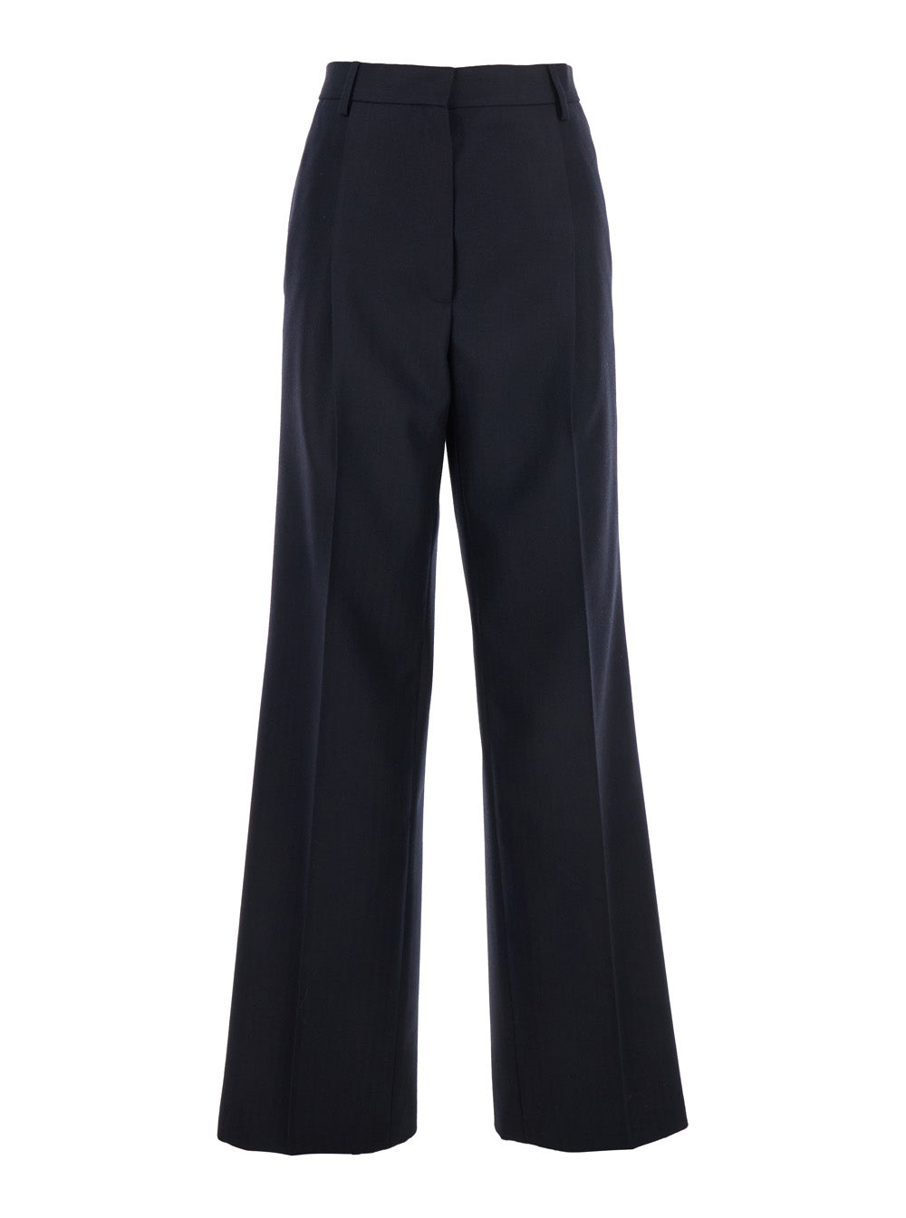 Dries Van Noten Women 'Portias' Blue Pants With Wide Leg And Two Rear Welt Pockets In Wool Woman DRIES VAN NOTEN