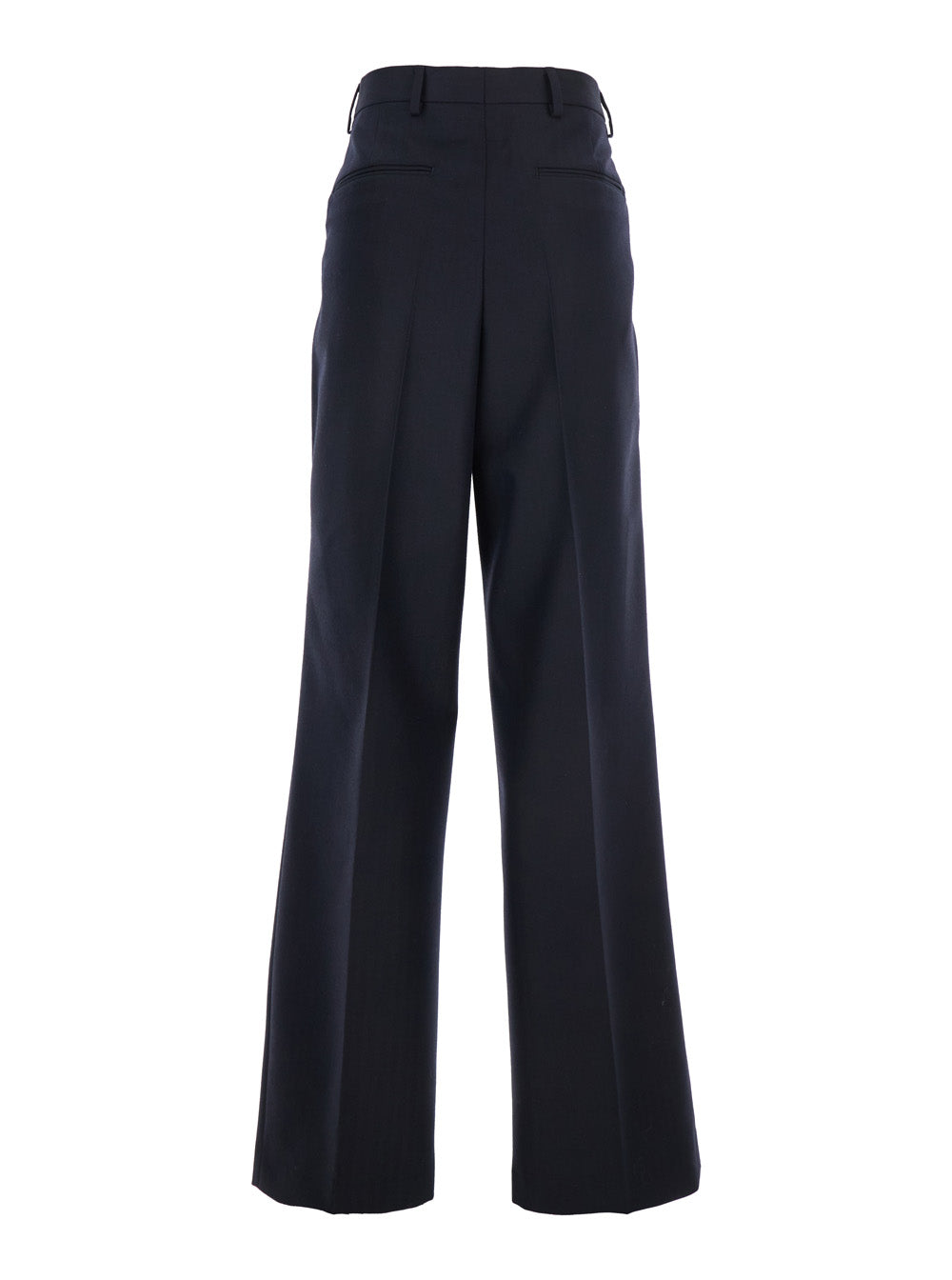 Dries Van Noten Women 'Portias' Blue Pants With Wide Leg And Two Rear Welt Pockets In Wool Woman DRIES VAN NOTEN
