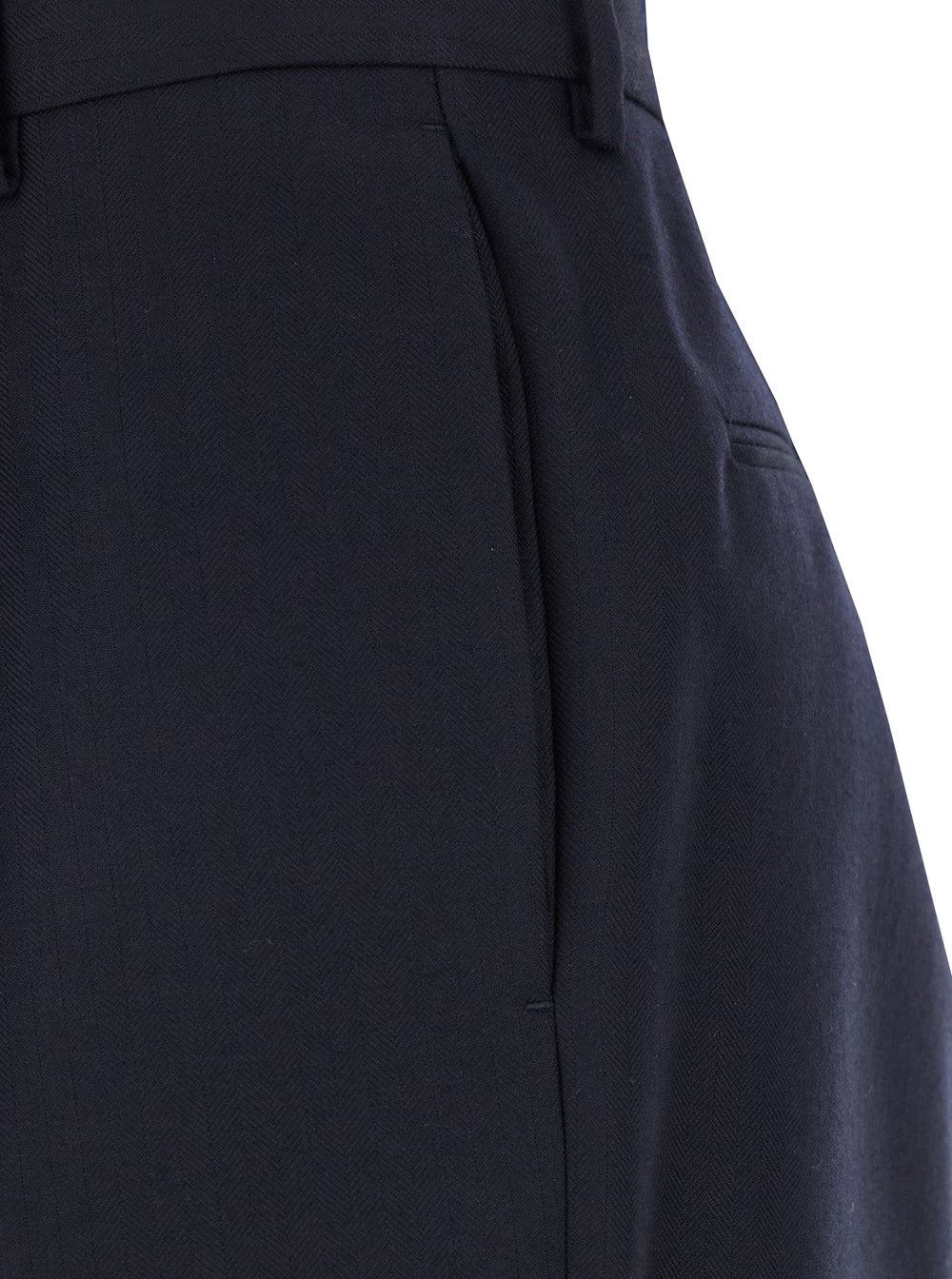 Dries Van Noten Women 'Portias' Blue Pants With Wide Leg And Two Rear Welt Pockets In Wool Woman DRIES VAN NOTEN