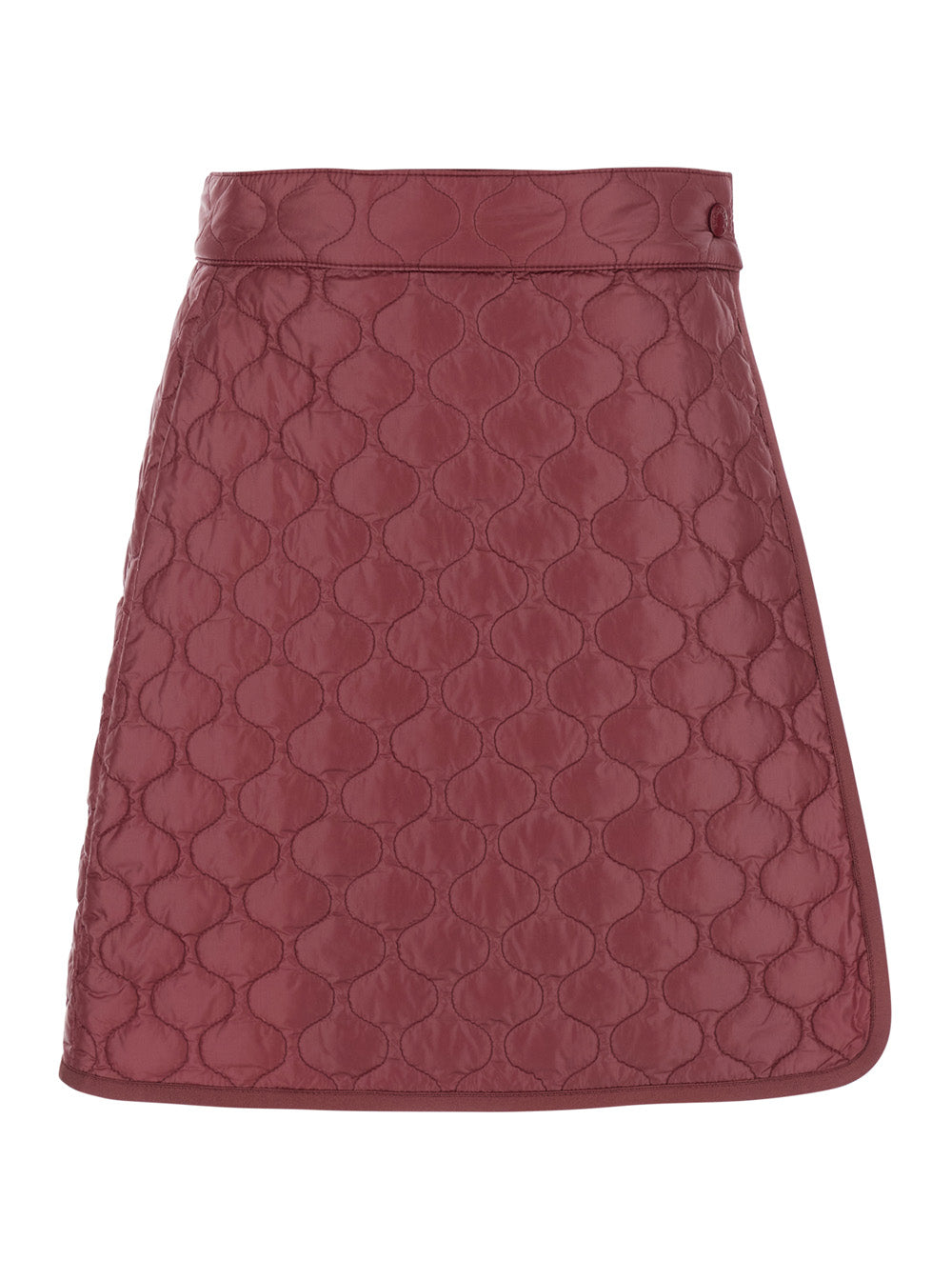 Moncler Women Bordeaux Miniskirt With Quilted Motif And Logo Patch On The Rear In Tech Fabric Woman MONCLER