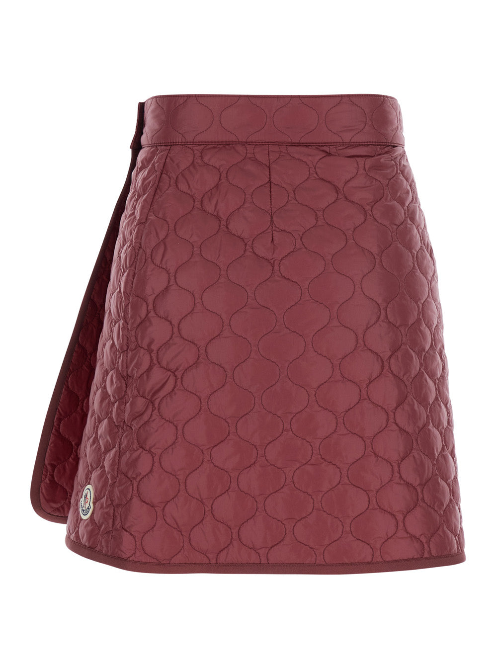 Moncler Women Bordeaux Miniskirt With Quilted Motif And Logo Patch On The Rear In Tech Fabric Woman MONCLER
