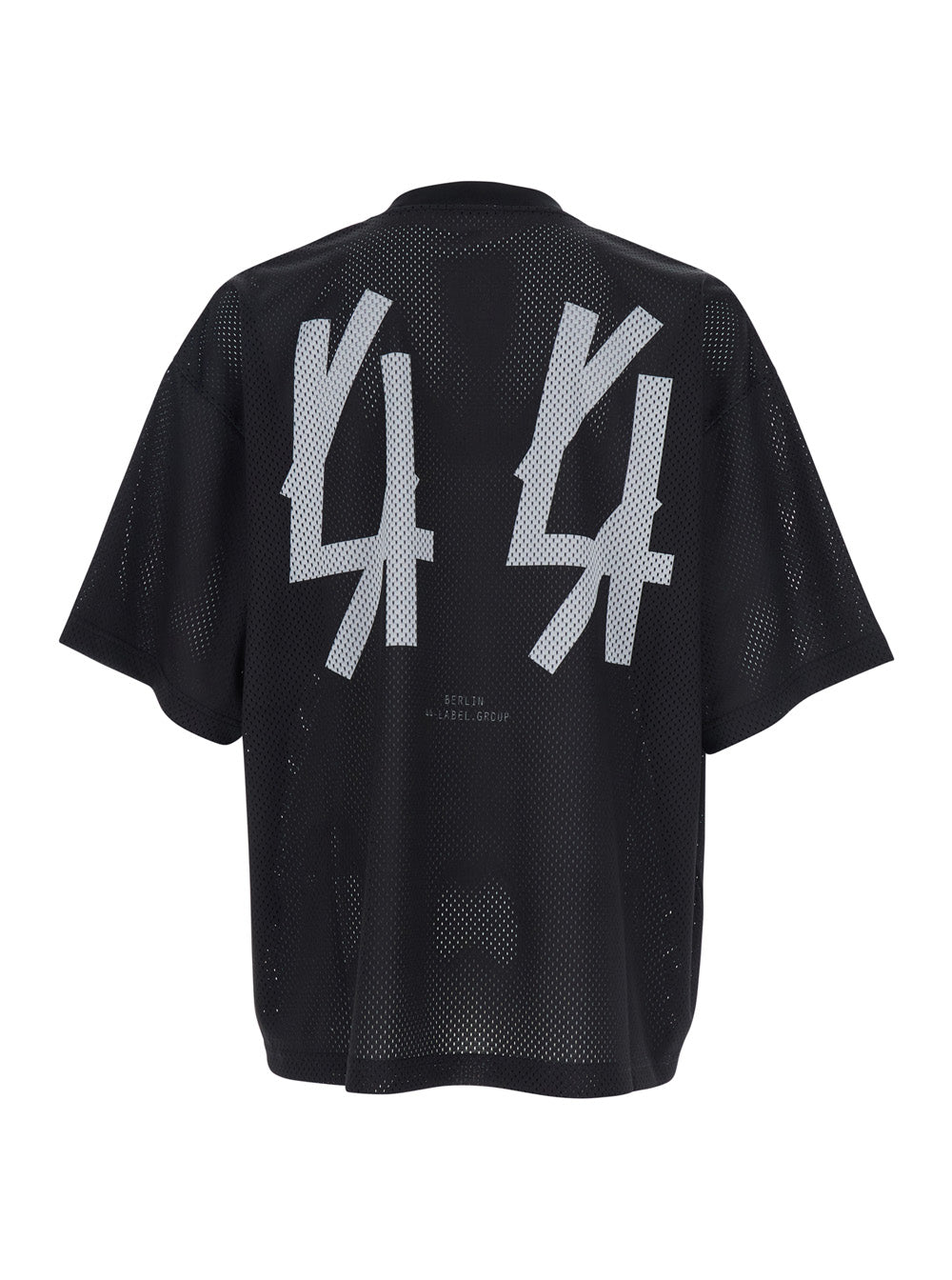 44 Label Group Men Black Crew Neck T-Shirt With Logo On Front And Back In Cotton Man 44 LABEL GROUP