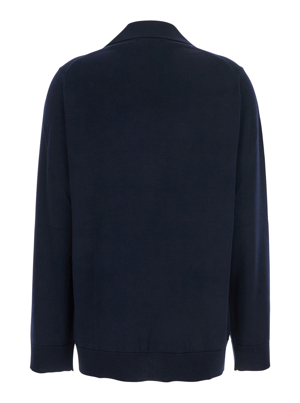 Gucci Women Blue Polo Collar Sweater With Gg Logo On The Front In Wool Woman GUCCI
