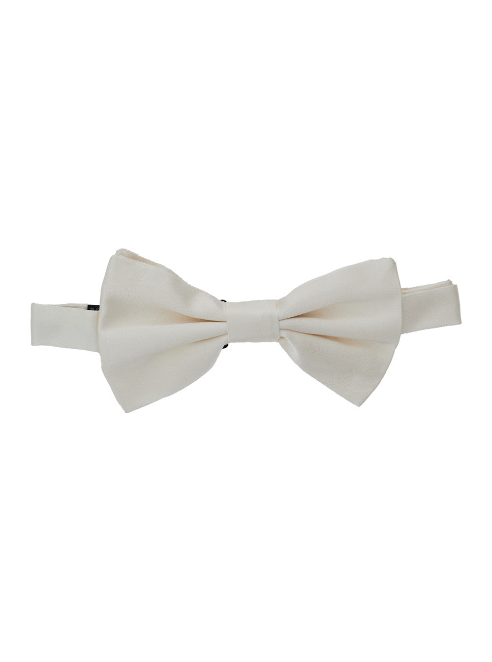 Dolce & Gabbana Men White Bowtie With Rear Hook Closure In Silk Man DOLCE & GABBANA