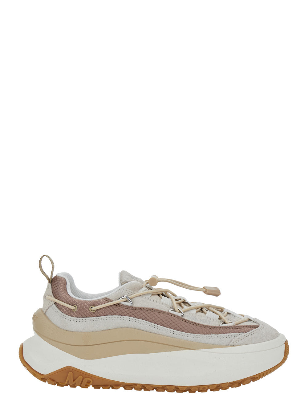Moon Boot Women 'Moon 247' Beige Low Top Sneakers With Logo On The Tongue In Leather And Fabric Blend Woman MOON BOOT